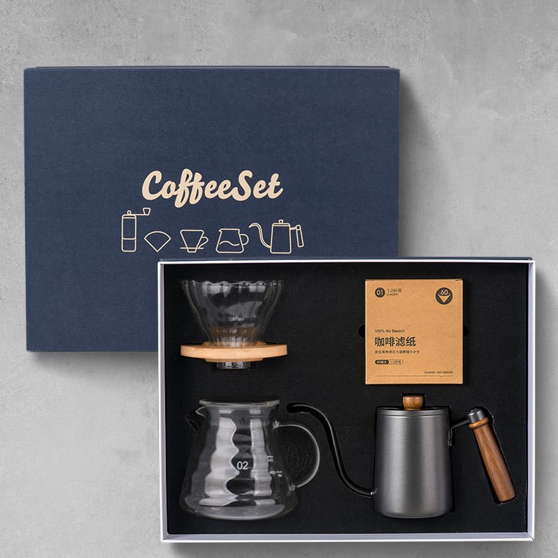 Set de café de lavado a mano Set de cafetera de café de lavado a mano Set completo de caja de regalo portátil de viaje