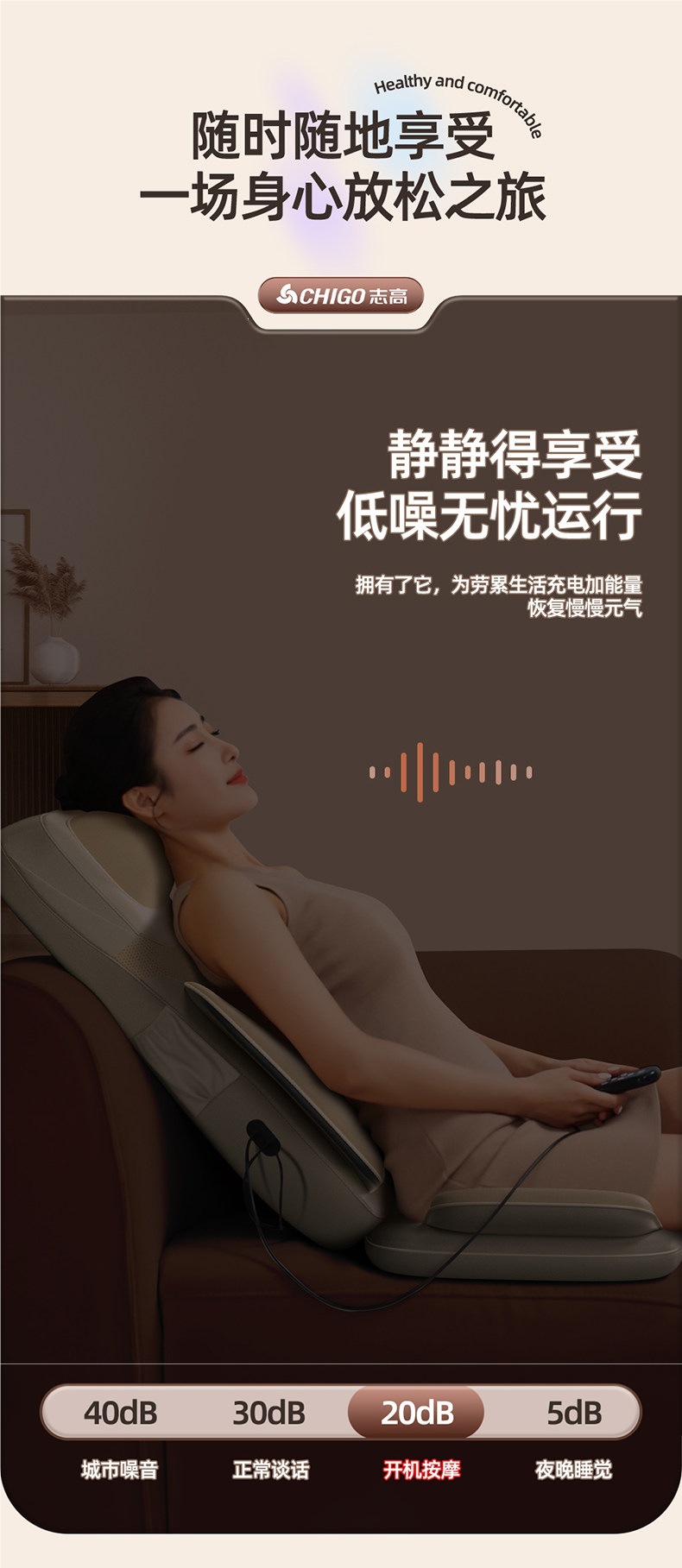 Zhigo Massager for Shoulder, Neck, Lumbar, and Back - Fully Automatic Kneading Device, Multifunctional Full-Body Massage Cushion Chair for Home Use