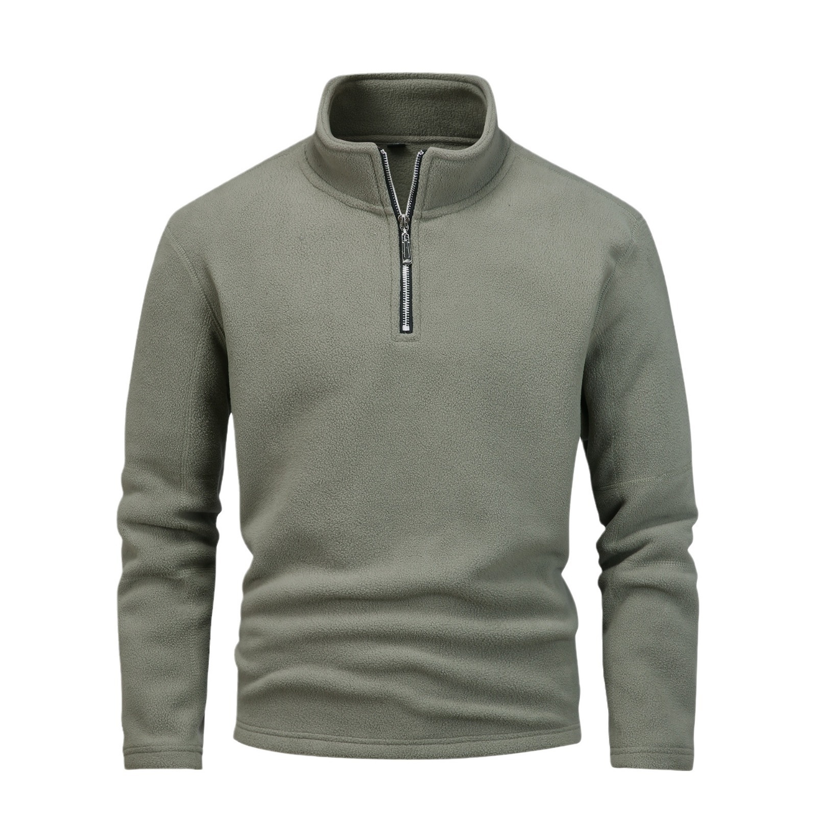 Kurtka polarowa dwustronna, wygodna, ze stójką, kardigan z zamkiem błyskawicznym, długi rękaw, modna i uniwersalna, 450 g_voghion.com