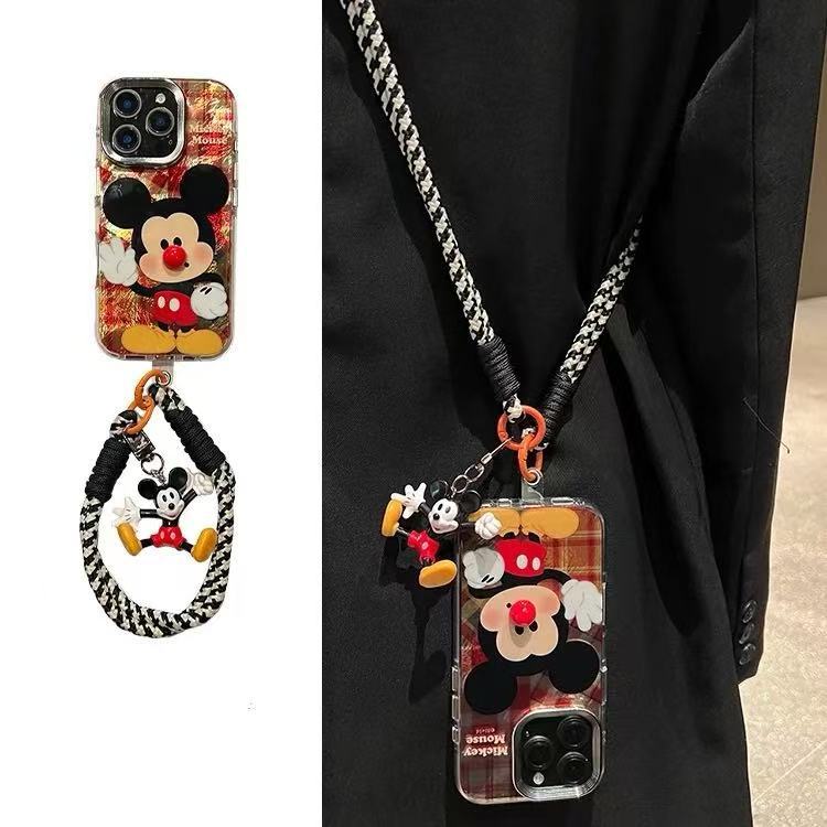 Patrón de estilo de película Mickey para iphone16ProMax cadena 15 funda para teléfono 13 Apple 14 diagonal 15PM