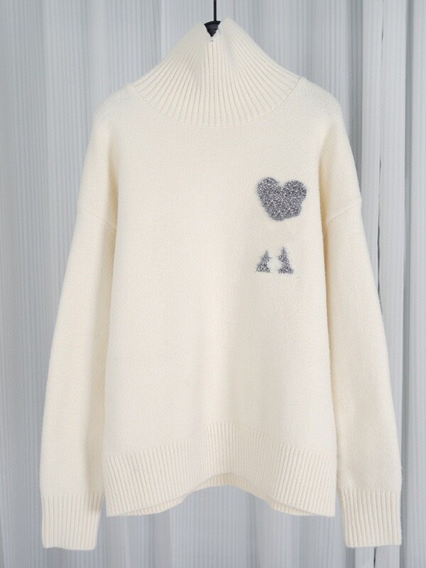 2024Mi Christmas Series Wool Milk White with Silver Hearts Are Shipped One after Another 2024Mi Christmas Series Wool Milk White with Silver Hearts Are Shipped One after Another