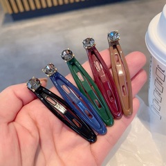 东大门新款多巴胺侧边夹彩色滴油发夹精致闪钻bb夹碎发夹刘海夹