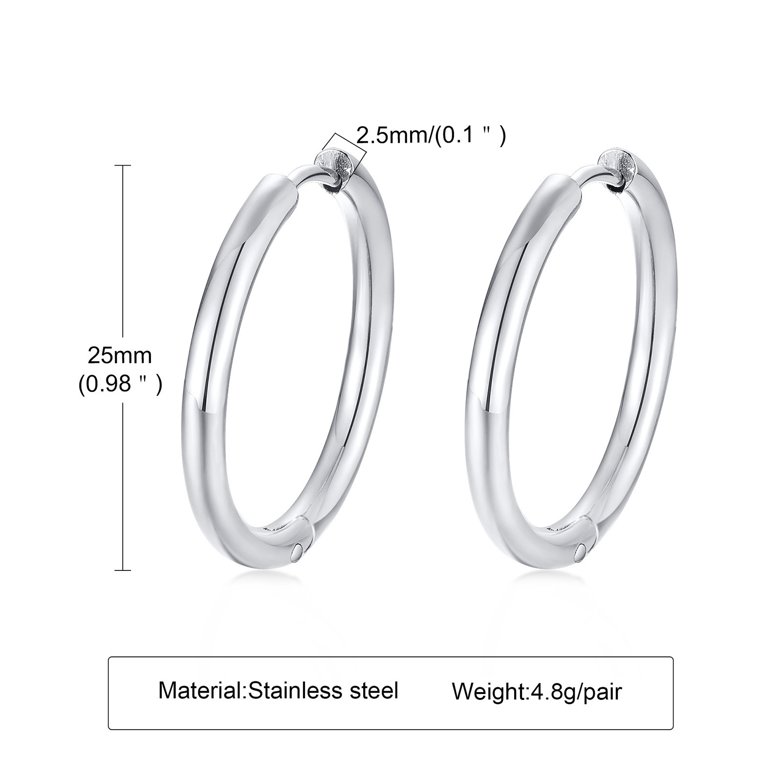 Stainless Steel Minimalist Hoop Earrings 2
