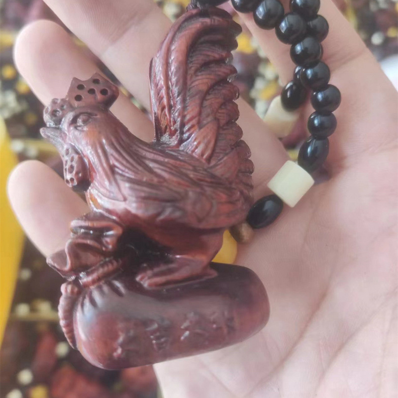 工場卸売紫檀手彫り木彫り貔貅財神ペンダント工芸品、ライブストリーミングや屋台で人気商品|undefined