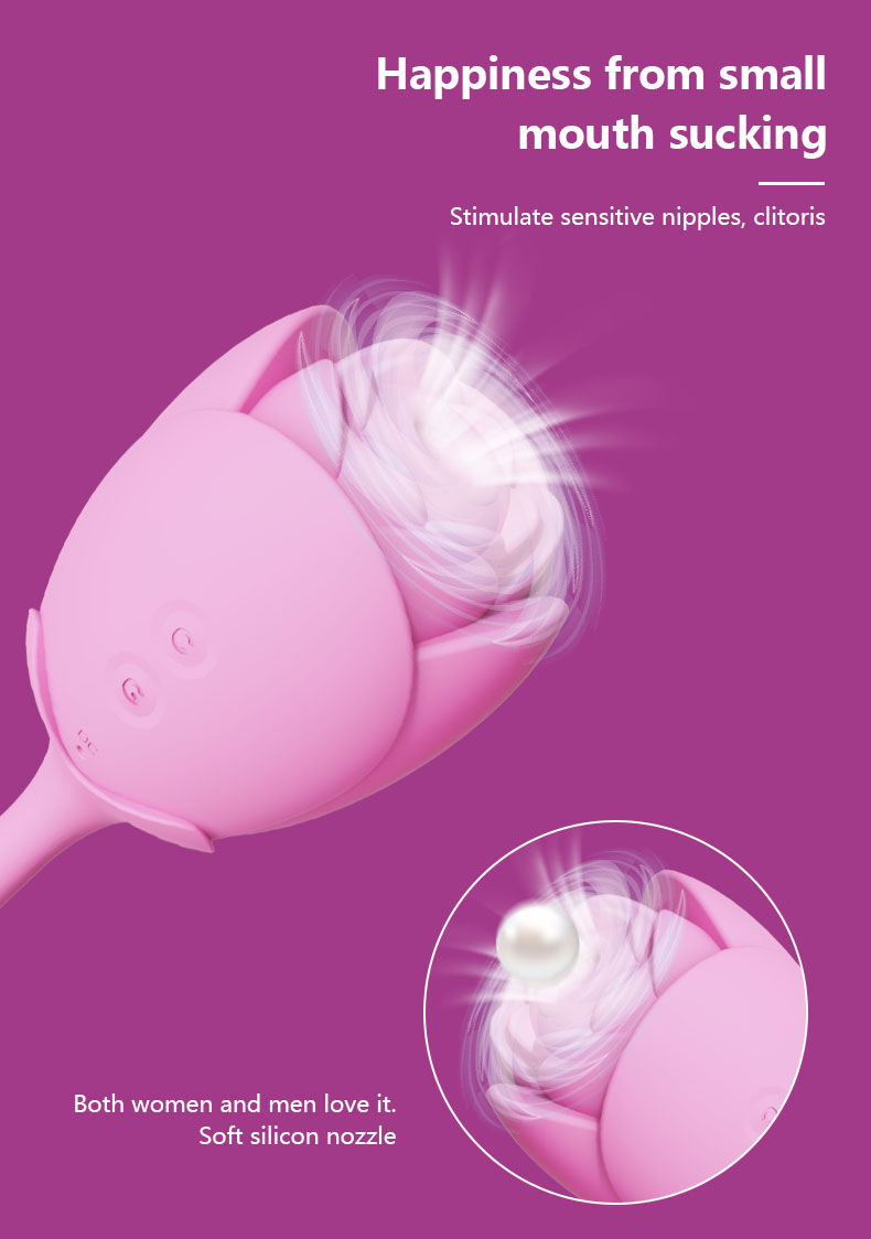 Mysite New Rose Double Head Sucking Egg Skipping Rose Vibrators 15 2 in 1 rose vibrator · rose toy with Clit sucking and vibrating egg