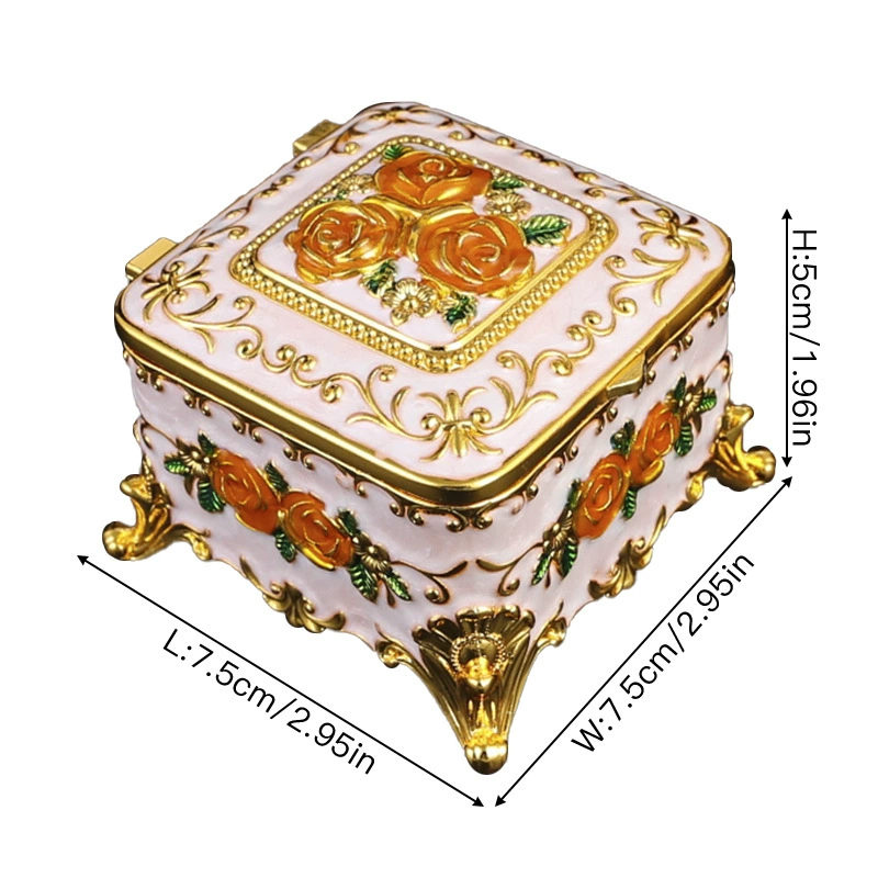 Retro storage system, creative enamel, table jewelry, storage box, roses