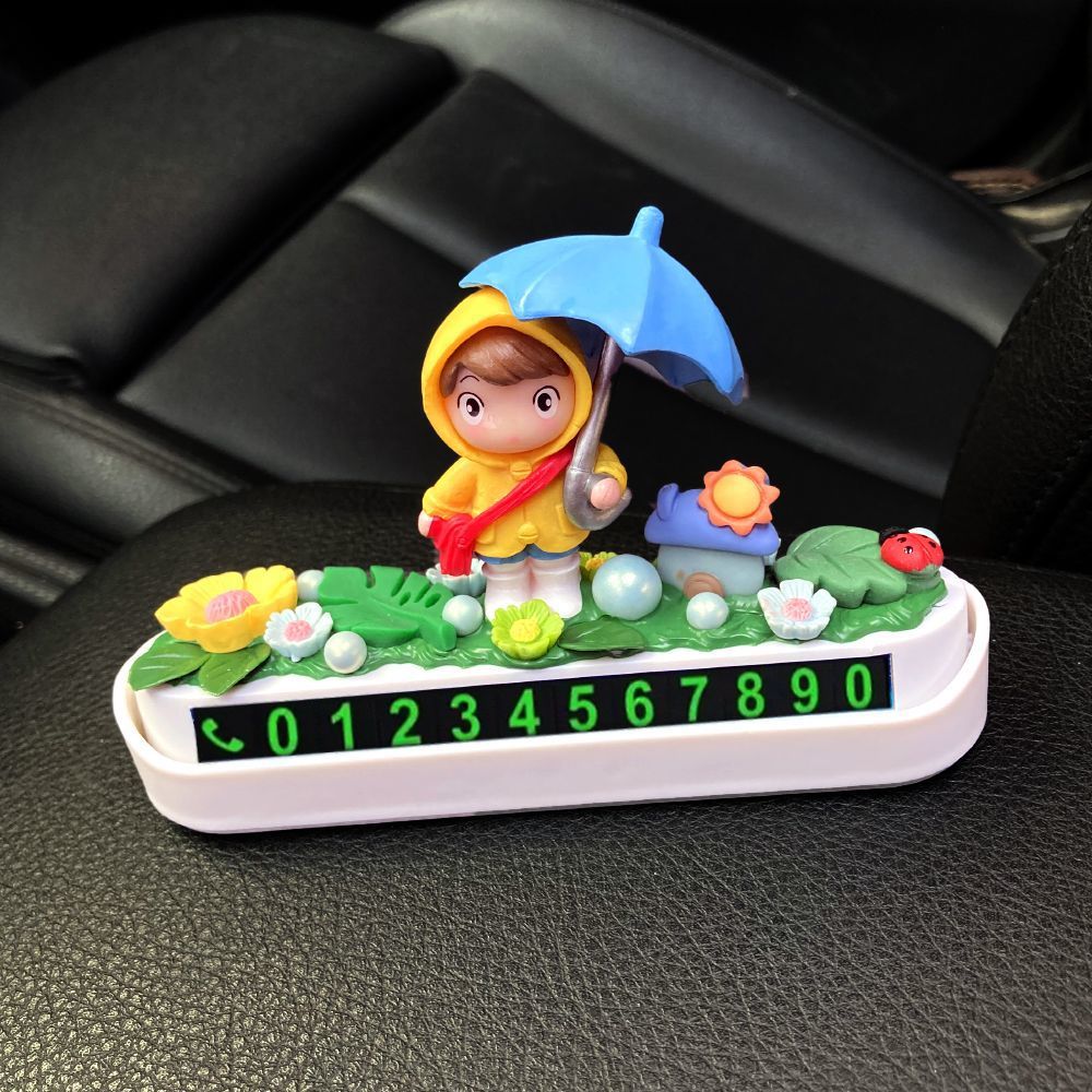 2016 nuevo adorable cartón de dibujos animados crema placa de estacionamiento corona oso coche placa de estacionamiento temporal placa de movimiento de automóviles