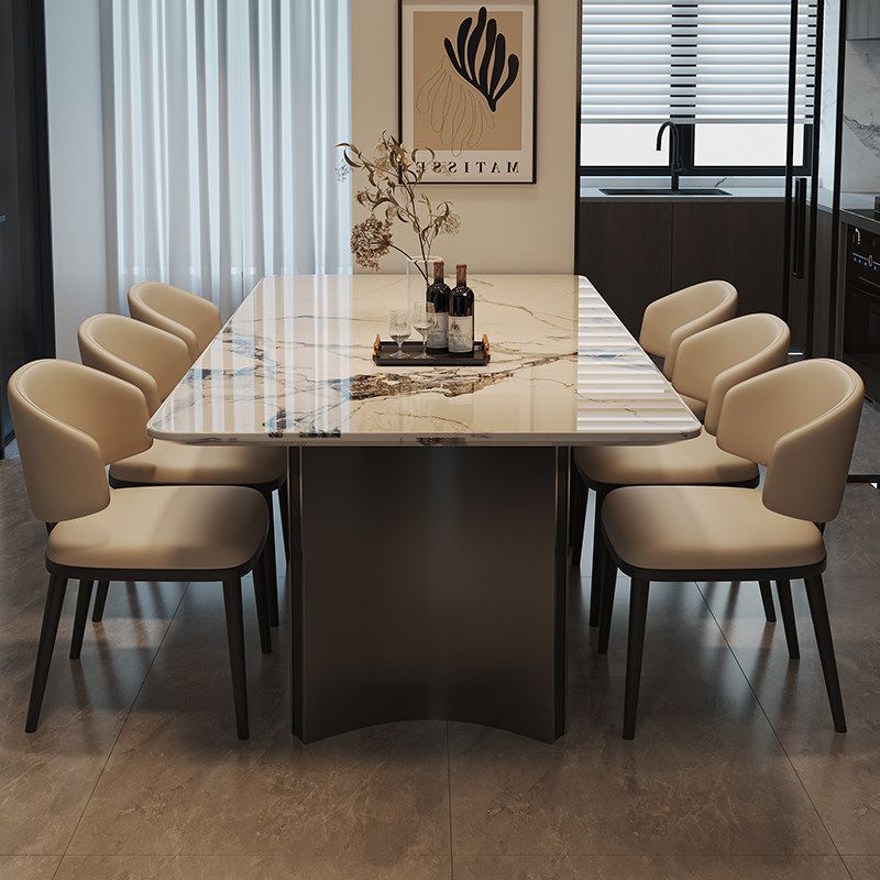 2026 New Model Light Luxury High-End Marble Dining Table Modern Minimalist Small Apartment Rectangular Home Dining Table and Chairs 2026 New Model Light Luxury High-End Marble Dining Table Modern Minimalist Small Apartment Rectangular Home Dining Table and Chairs