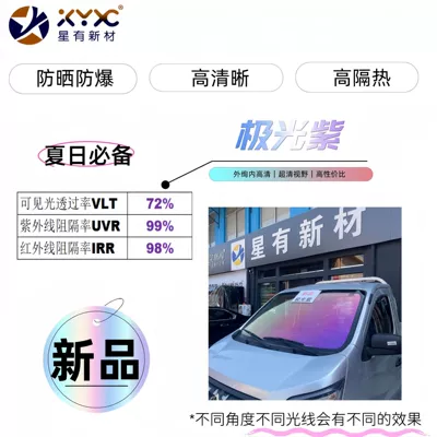 Hot-selling new product: Aurora Purple high-insulation ceramic front car sunshade film, high privacy, no internal reflection, a summer essential
