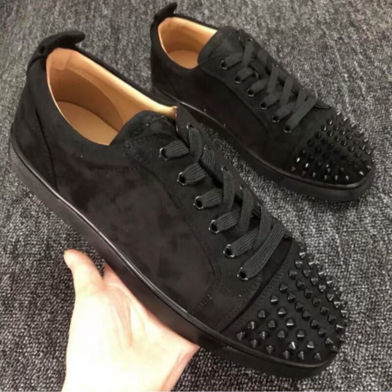 European and American Foreign Trade Acl Red-Soled Shoes with Rivets, Men's Shoes with Toe Studs, Cl Couple Style Women's Shoes with Rhinestones, Casual Trendy Sneakers