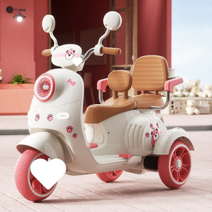 Children's Electric Motorcycle Tricycle Battery Car Baby Girl Male and Female Kids Double Charging Remote Control Toy Car