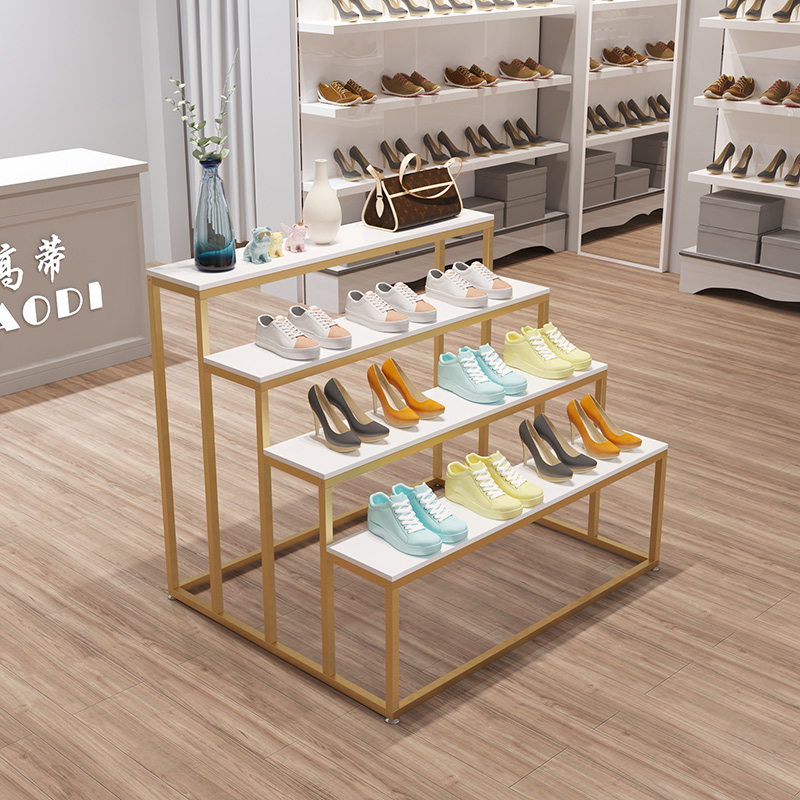 服装店展示台包包鞋子长方形中岛流水台阶梯式装饰道具鞋架展示架