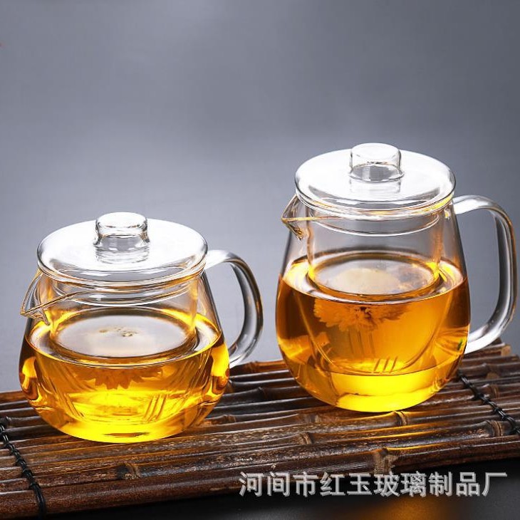批发耐高温玻璃企鹅壶高硼硅玻璃加厚泡茶壶压嘴茶壶玻璃茶具