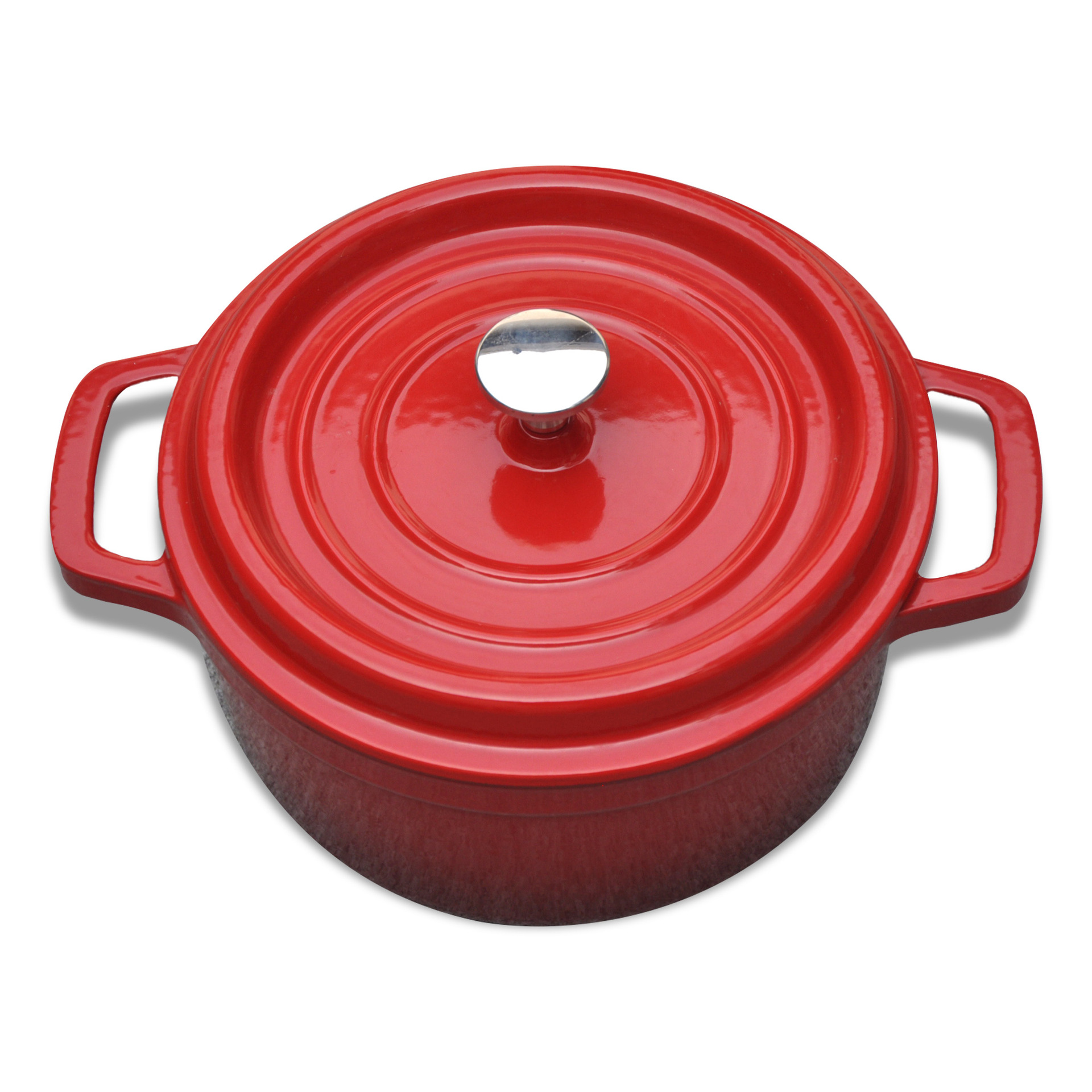 Made in China, red round enamel pot for kitchen use, cast iron enamel pot