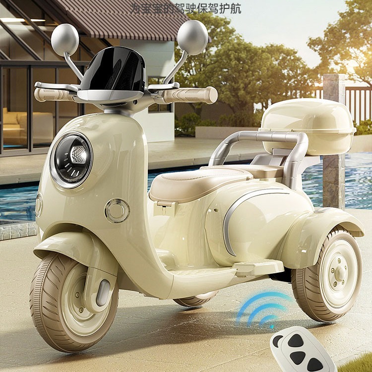 2024 motocicleta eléctrica de tres ruedas para niños coche de juguete para bebés masculino y femenino coche de batería de control remoto recargable para padres e hijos