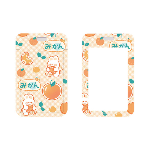 Plastic sliding cover fruit card holder student school card meal card fruit card protective cover manufacturer wholesale embossed