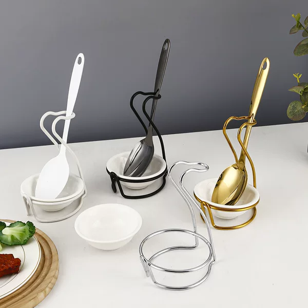 New High-End Stainless Steel Extended and Thickened Restaurant Hotel Buffet Serving Spoon Public Serving Service Spoon Holder