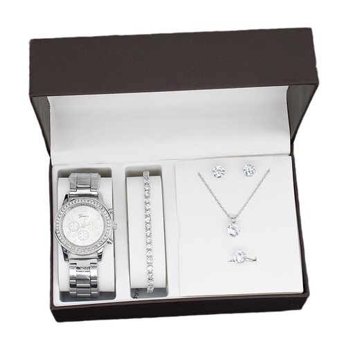watch 5pcs/set new watch ladies fashion quartz watch + accessories set foreign trade watch wholesale