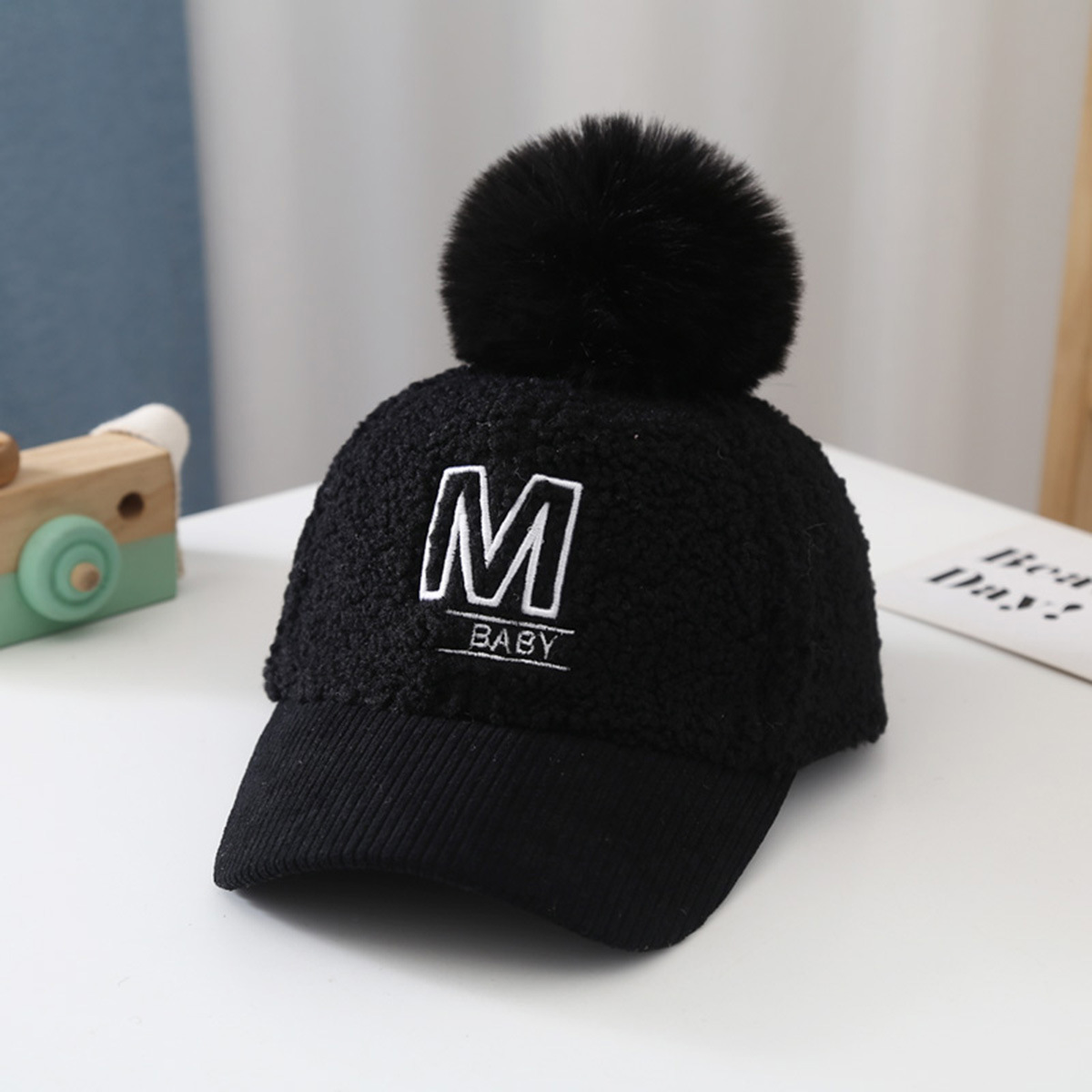 Korean Children's Embroidery Letters Teddy Wool Baseball Cap Wholesale Nihaojewelry display picture 4