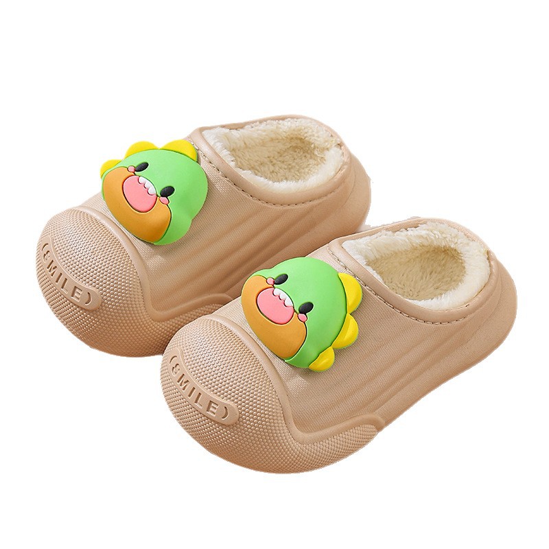 Zapatillas de algodón de invierno para niños y niñas calientes con cubierta de algodón impermeable de vello lindo bolso de bebé zapatos de algodón