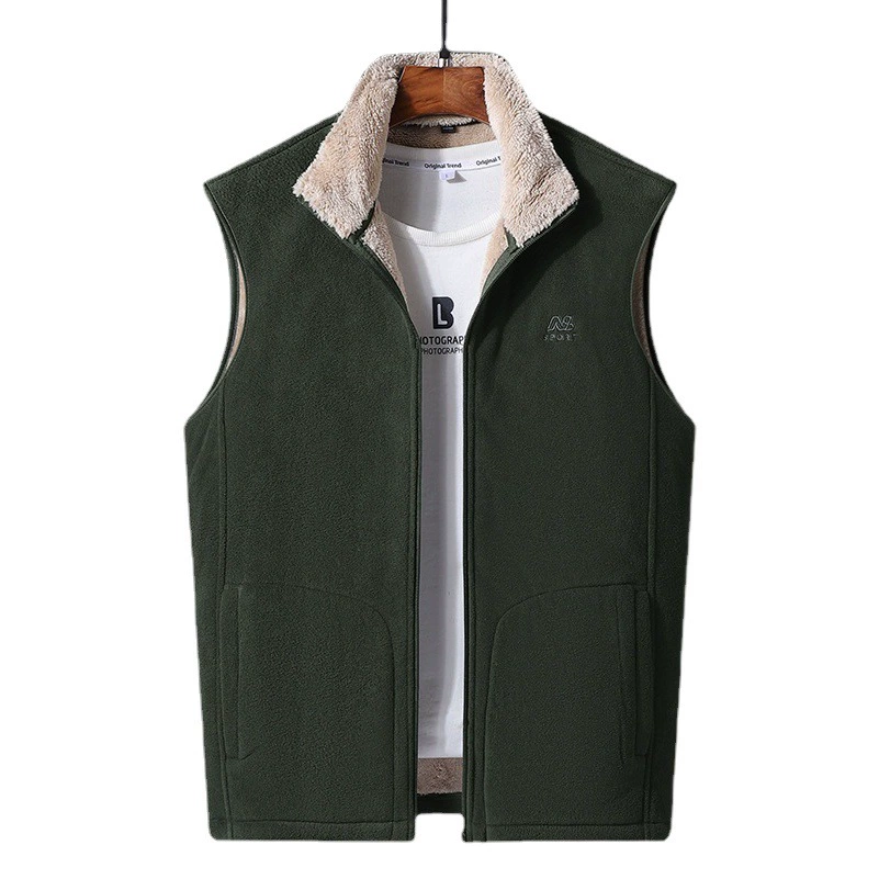 Новое теплое флисовое жилетное пальто 2022 зимний воротник на флисовой подкладке, однотонная куртка среднего возраста, волосы поколения