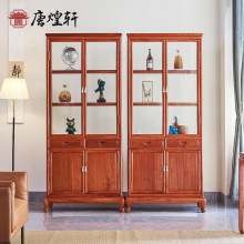 红木家具大果紫檀书柜实木简约储物柜落地新中式收纳展示柜书橱