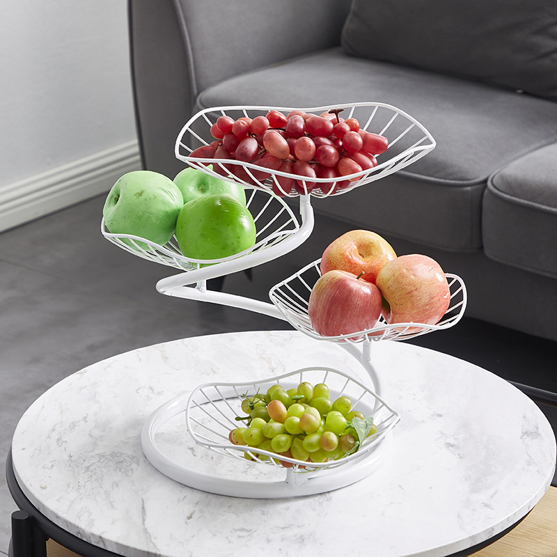 Plato de frutas de hierro forjado gancho de plátano sala de estar casera canasta de frutas de lujo ligera mesa de comedor dulces bocadillos plato