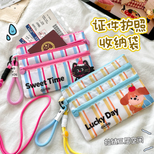 Document Storage Bag for Travel Passport, Tickets, and Id Card Holder, Portable and Convenient Cartoon Creative Passport Holder