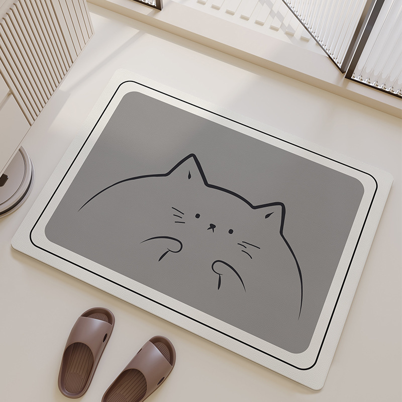 Diatom Mud Absorbent Floor Mat Bathroom Toilet Door Non-Slip Quick-Drying Soft Mat Toilet Rug Home Floor Diatom Mud Absorbent Floor Mat Bathroom Toilet Door Non-Slip Quick-Drying Soft Mat Toilet Rug Home Floor