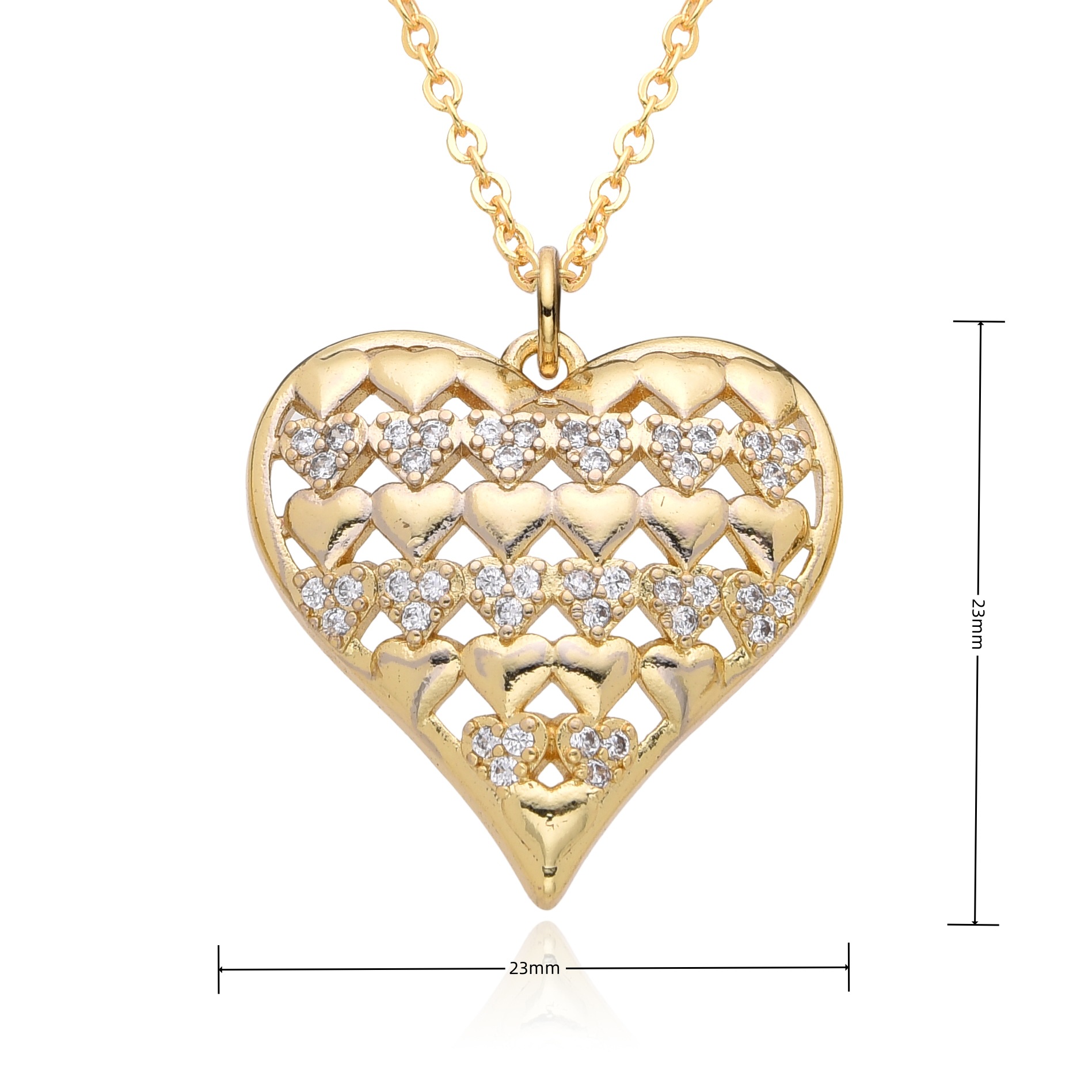 8g Weight 18K Gold Plated Plating Material Copper Pendant Material Pendant Necklace Classification Copper Chain Material 1 Piece Quantity Date, Tea Party Occasion Copper Material Heart Shape Pattern Women's Gender Sweet, Simple Style Style Copper 18K Gold Plated Heart Shape Pendant Necklace 11