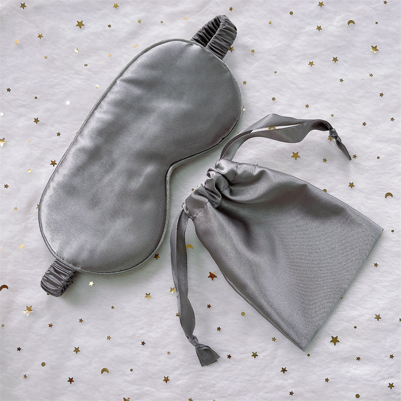En stock máscara de ojo de seda artificial lazo bolsa nudo regalo de boda traje de seda sueño sombreado máscara de ojo