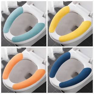 Four Seasons Universal Toilet Sticker Self-adhesive Toilet Cushion Sticker Cuttable Washable Flannel Household Toilet Sticker Wholesale
