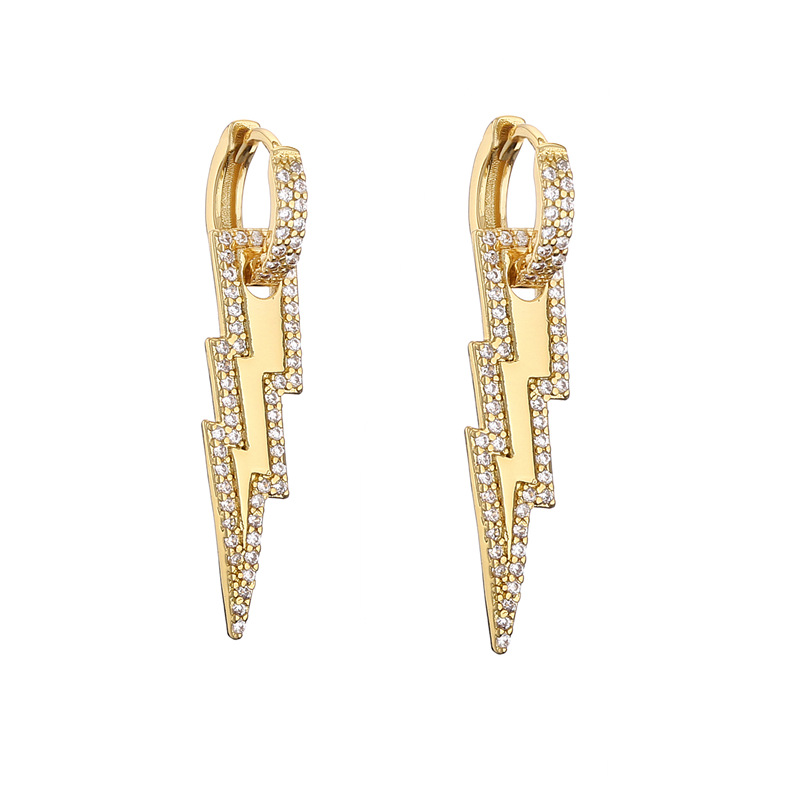 Nightclub, Party Occasion Copper Fashion Geometric Lightning Artificial Gemstones Earrings Necklace