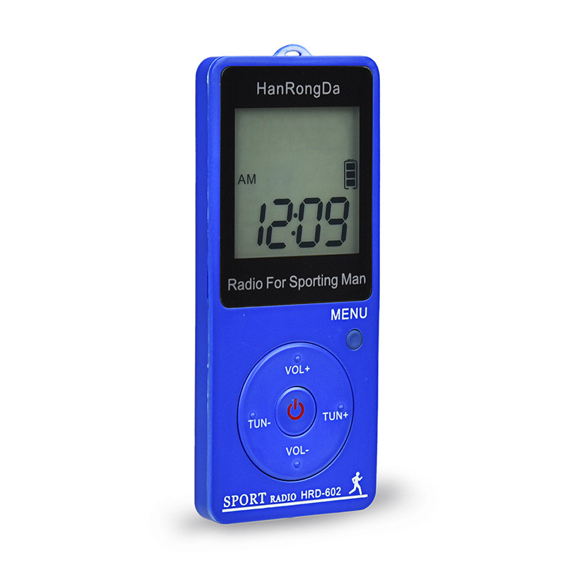 Pantalla digital FM AM FM con función de conteo de pasos Mini radio deportiva Batería de litio Receptor de conferencia