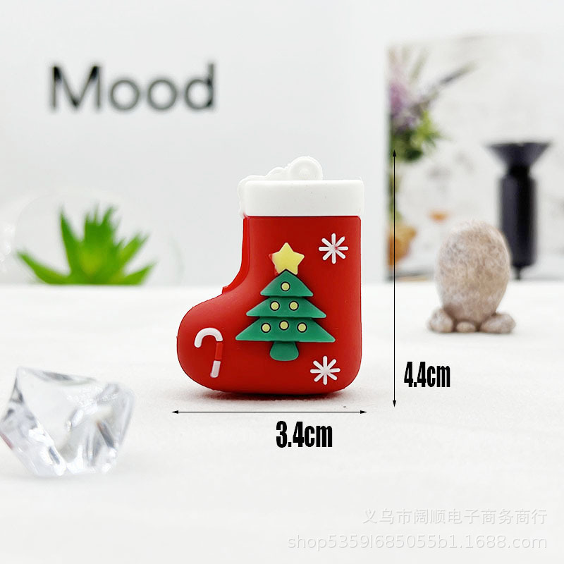 国境を越えたクリスマスの人形のキーホルダーはサンタクロースの雪だるまの姜パイ人滴ゴムの人形のキーホルダーの飾りです。|undefined