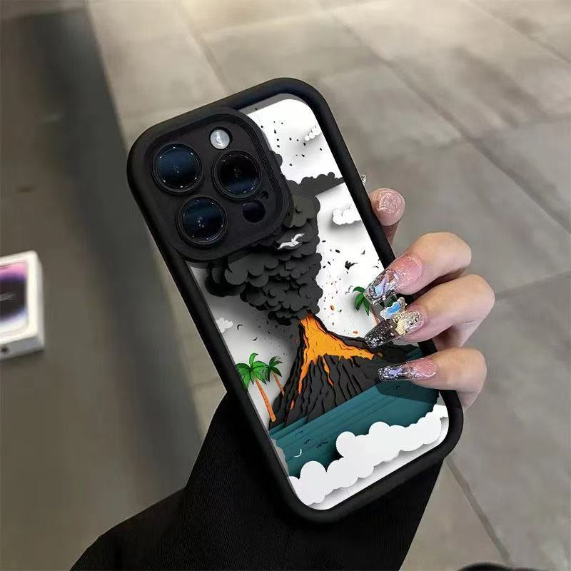 Erupción volcánica para Apple 16Promax funda para teléfono móvil Sky Eye Step Shell iPhone15/14/13 Europa y América 12
