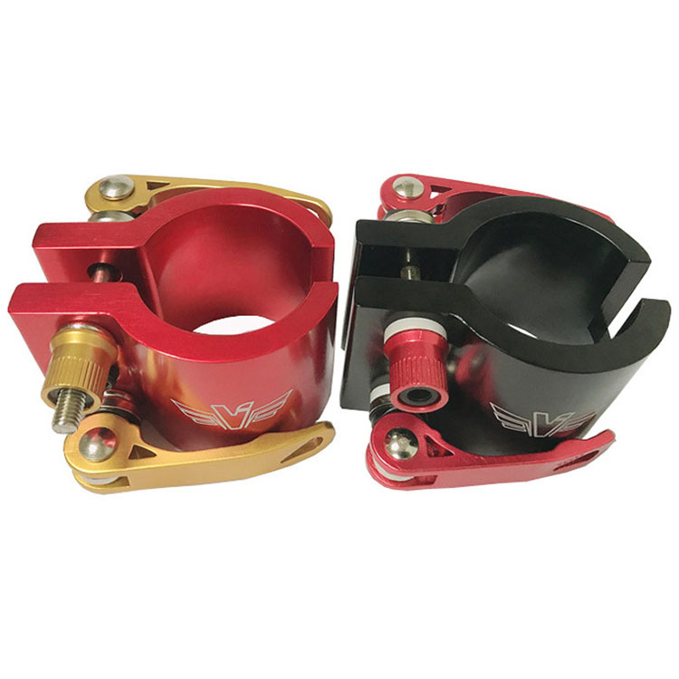 东莞铝合金锻造工厂 电动滑板车固定管夹 表面阳极氧化