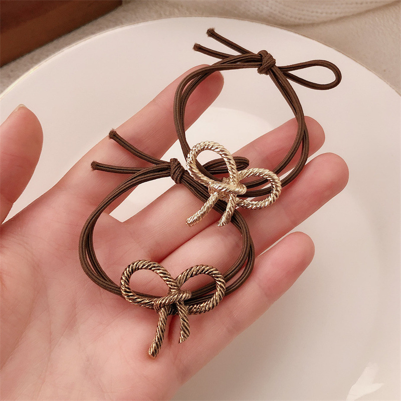 Perezoso lazo para el cabello, lazo para el cabello, aleación, retro, sentido de la moda, cuerda para el cabello coreana, cuerda para el cabello, banda de goma femenina