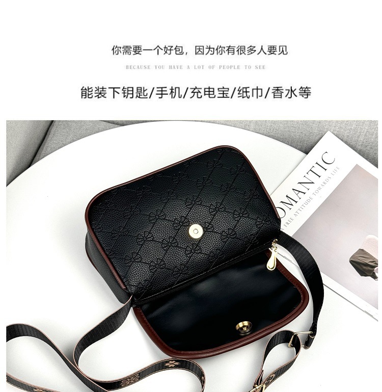 Soft Leather Premium Ladies Handbag Fashion Versatile Saddle Bag High-end Single Shoulder Crossbody Bag Letter Print Small Bag for Women