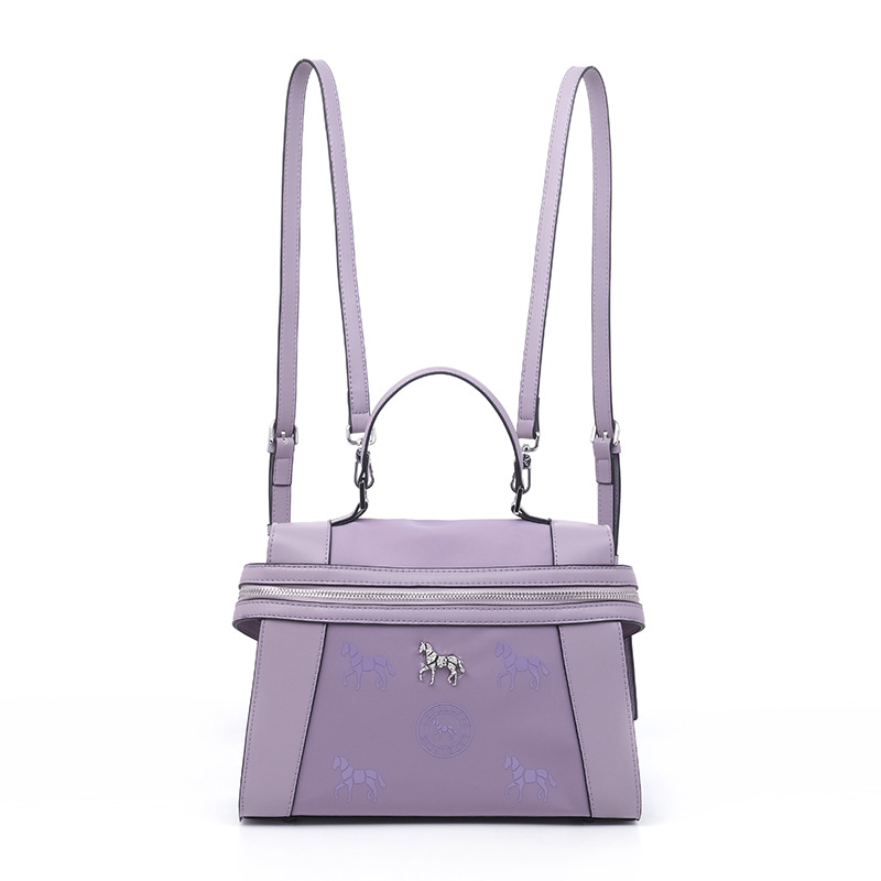 Casual bolso de tela de nylon impresión negra alta mochila multipropósito cremallera estilo de negocios LP7240#