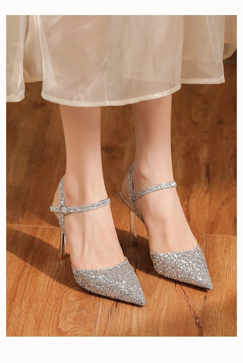 2024 Neues Pailletten-Stirnband, hinten leere High Heels, Sandalen, zwei Tragen, High Heels, High Heels, Eleganz, Pendeln, professionelles Bankett_voghion.com