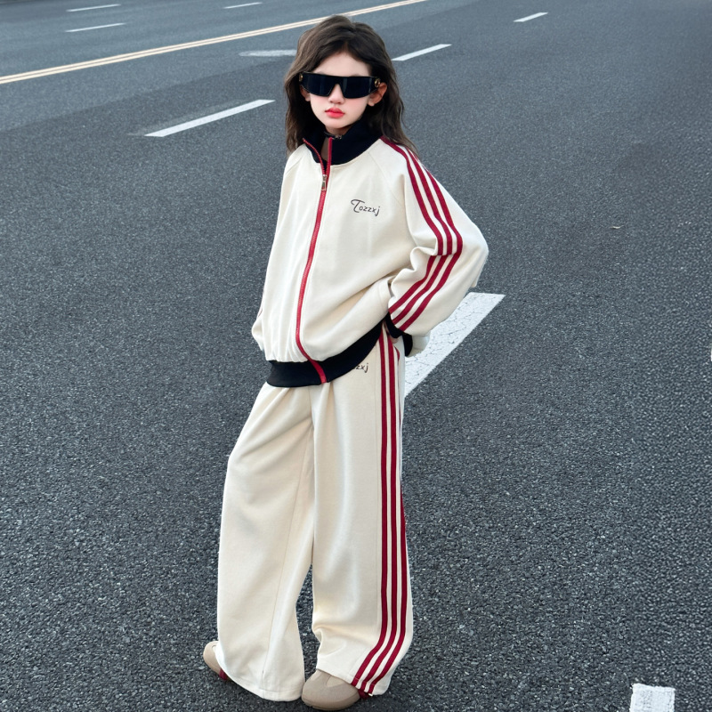 女童开衫套装2025新款春秋儿童洋气时髦中大童秋季拉链运动两件套|undefined