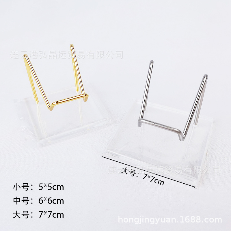Acrílico transparente mineral etiqueta rack cristal crudo piedra mineral espécimen estante caballete soporte base creativa