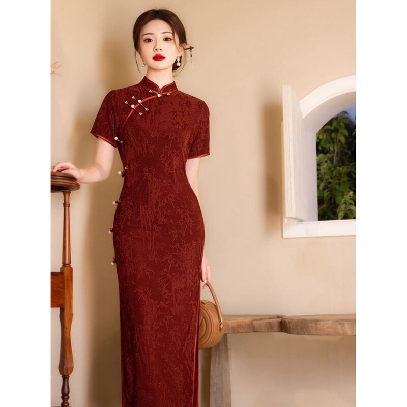 Toast Dress Bride Cheongsam 2025 New Summer Engagement New Chinese Red Retro Wedding Dress dress Women Toast Dress Bride Cheongsam 2025 New Summer Engagement New Chinese Red Retro Wedding Dress dress Women
