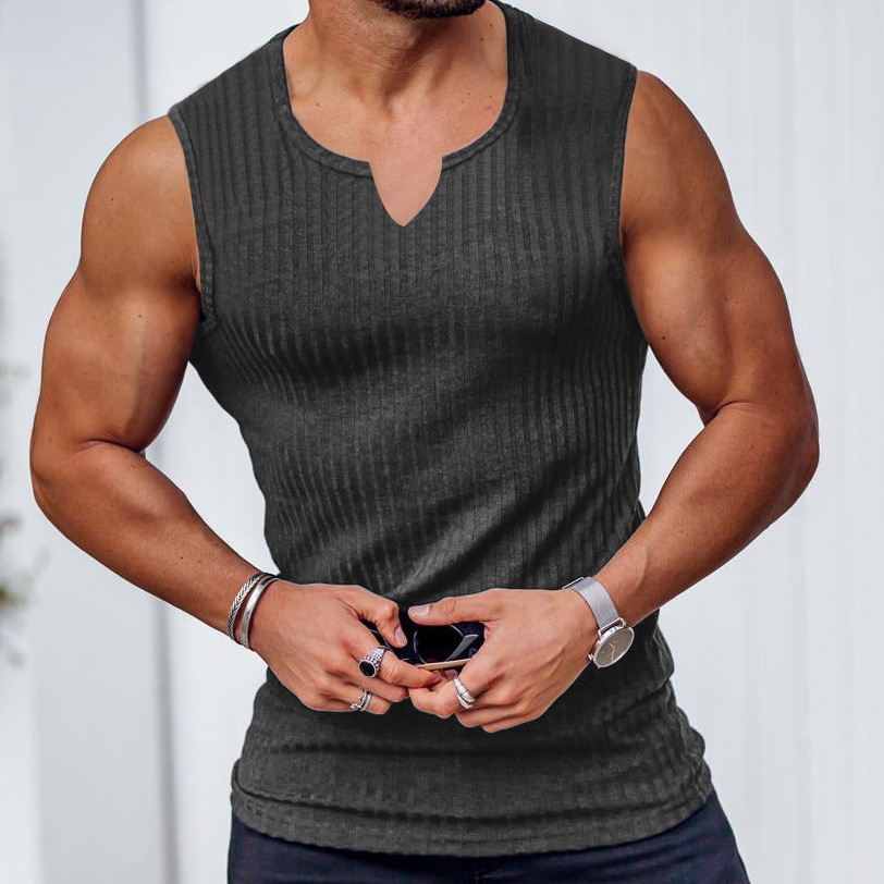 Men's Solid Color Simple Style Round Neck Sleeveless Regular Fit Men's Tops display picture 5