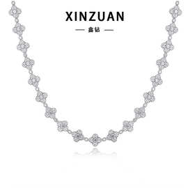 闪亮镂空婚礼新娘饰品新款轻奢小众时尚设计15mm莫桑锁骨链项链