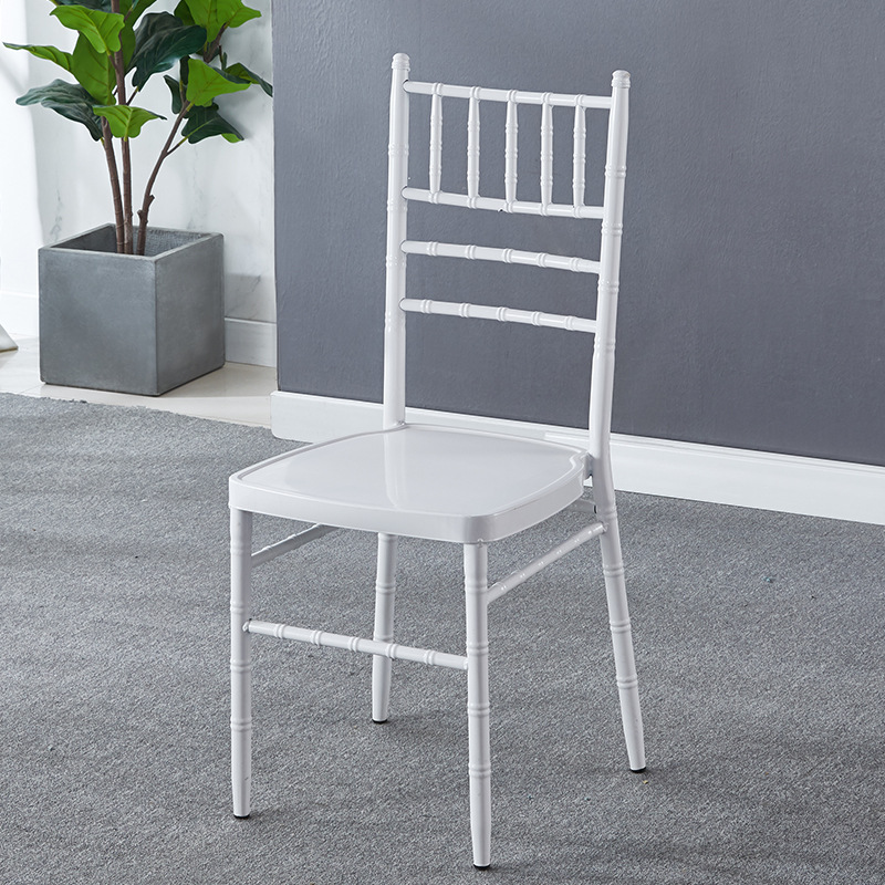 Silla de hierro forjado silla de boda al aire libre silla de banquete silla de oro blanco silla de boda de hotel