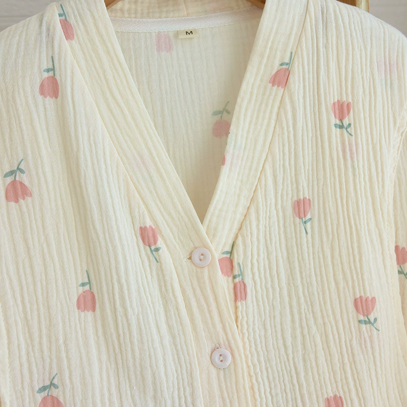 Pijama, set, cardigan, thin spring summer breathable long-sleeve for breastfeeding