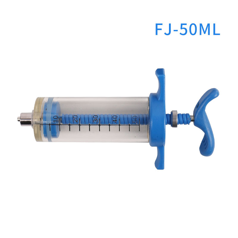 TPX exportación nylon inyección veterinaria aguja de plástico jeringa de acero aguja 50 ml jeringa para cerdo, ganado y ovejas