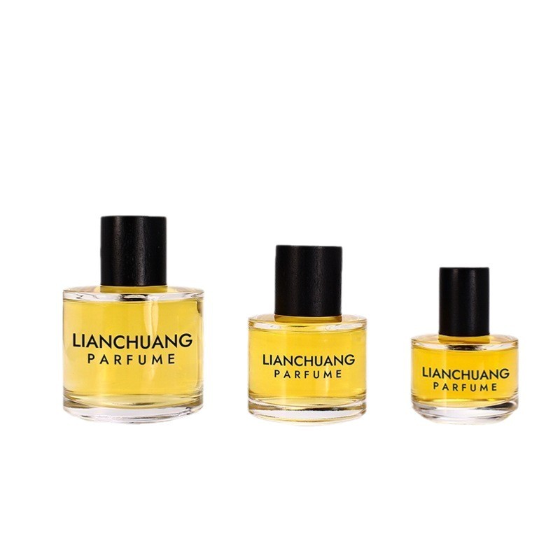 30ml50ml100ml 丸型バヨネットガラス詰め替えボトル 高価値プレススプレーボトル 空ボトル ロゴ入り|undefined